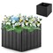 Black Umbrella Base with Planter Box, Metal Pole, Rolling Wheels and Adjustable Fit